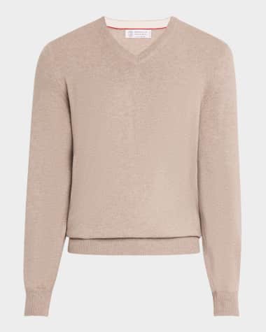Brunello Cucinelli Men's Cashmere V-Neck Sweater