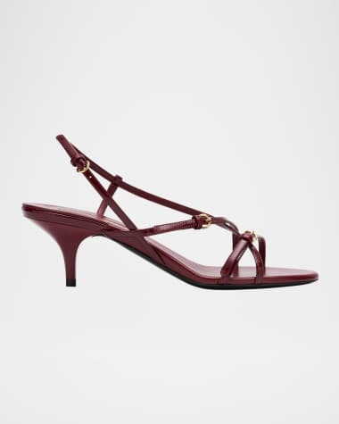 Miu Miu Vernice Strappy Leather Slingback Sandals