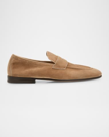 Brunello Cucinelli Men's Suede Penny Loafers