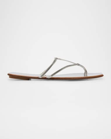 Pedro Garcia Embellished T-Strap Slide Sandals