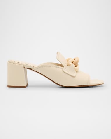Pedro Garcia Umita Leather Chain Loafer Mules