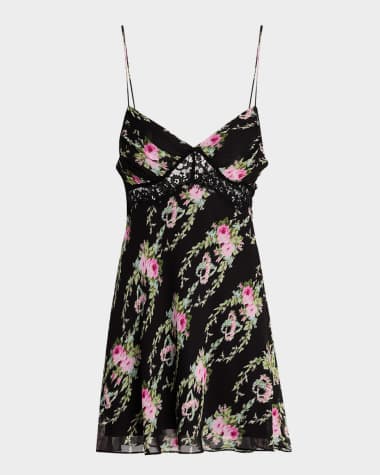 LoveShackFancy Etrune Mini Slip Dress