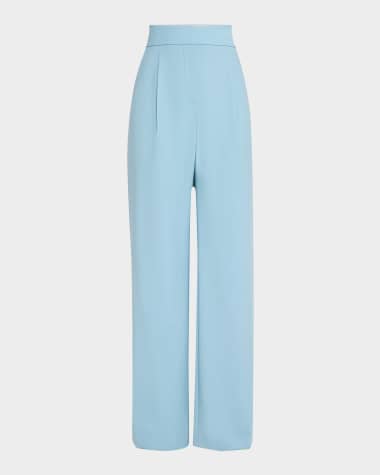 Veronica Beard Robinne Pleated Straight-Leg Pants