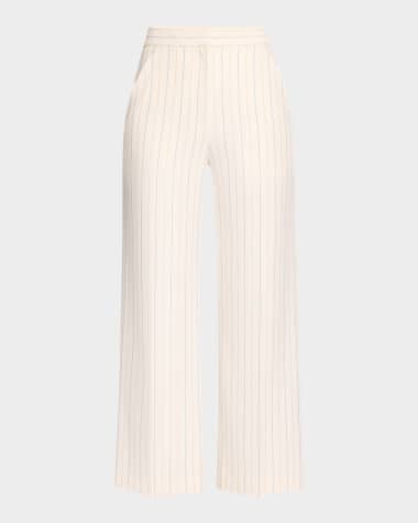 Veronica Beard Brixton Pinstripe Wide-Leg Pants