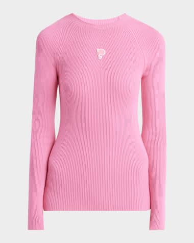 Pucci Fine Wool-Lycra Vanise Rib Long-Sleeve Top