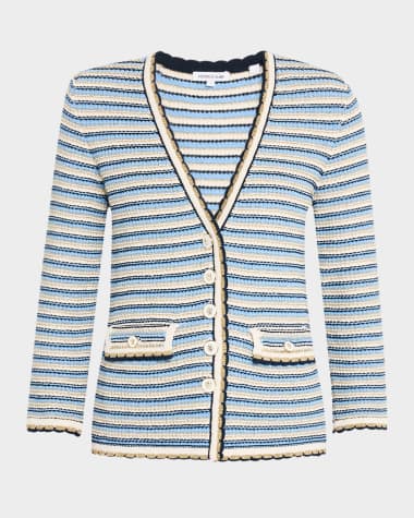 Veronica Beard Ceriani Stripe Knit Jacket