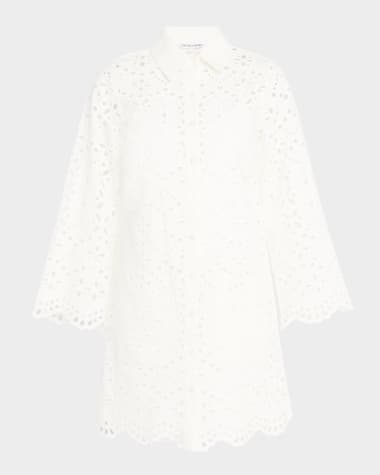 Veronica Beard Sumatra Eyelet Shirtdress
