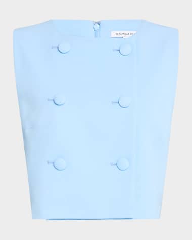 Veronica Beard Drexley Buttoned Crop Top