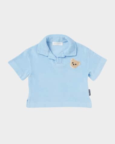 Palm Angels Boy's Polo Shirt W/ Bear Applique, Size 3M-3