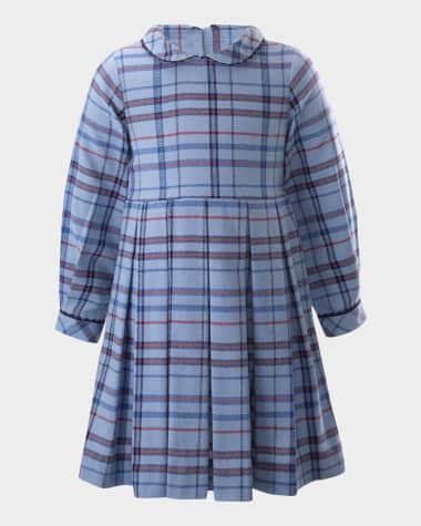 Rachel Riley Girl's Check-Print Pleated Dress, Size 2-10
