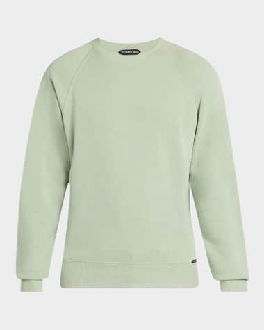 TOM FORD Men's Melange Cotton Raglan Crewneck Sweater