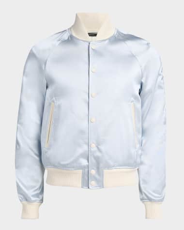 TOM FORD Men's Satin Snap-Front Bomber Jacket