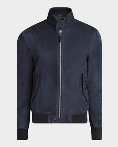 TOM FORD Men's Herrington Suede Full-Zip Jacket