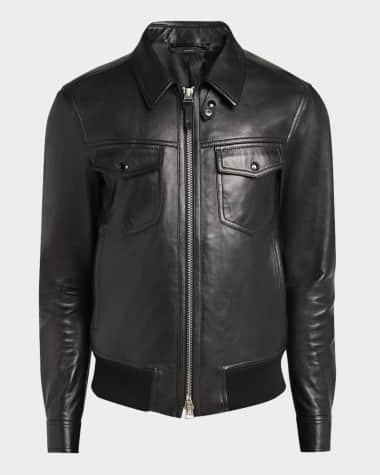 TOM FORD Men's Napa Leather Full-Zip Blouson Jacket
