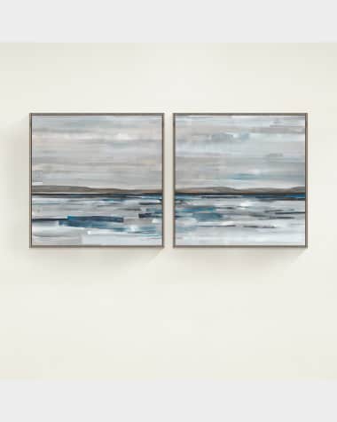 "Blue Dreamscape" Framed Giclee Diptych by David Erickson, 36" Square