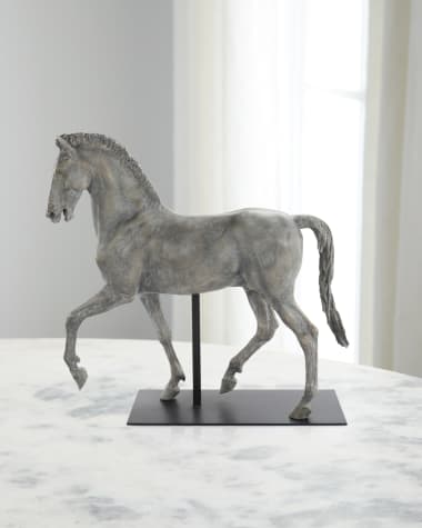 John-Richard Collection Trotting Horse Sculpture on Metal Base