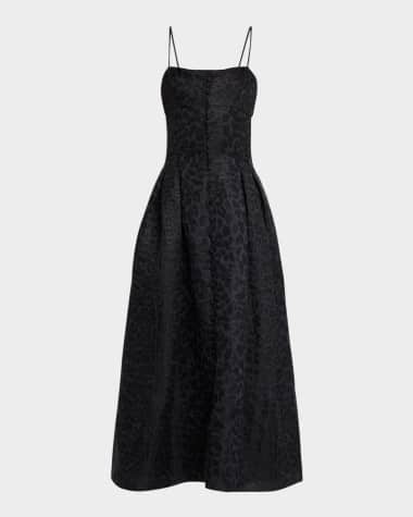 Adam Lippes Rickie Dress In Leopard Jacqaurd