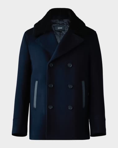 navy blue dress for baby girl KKBOTIVE Trench Coats for Men Winter Casual Slim Fit Notched Collar Corduroy Jacket Overcoat One Peacoat Business Dress Coats with Pockets #03 Dark main image 1