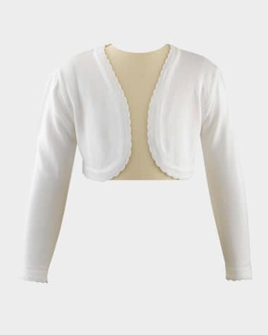 Rachel Riley Girl's Scalloped Trim Bolero, Size 2-10