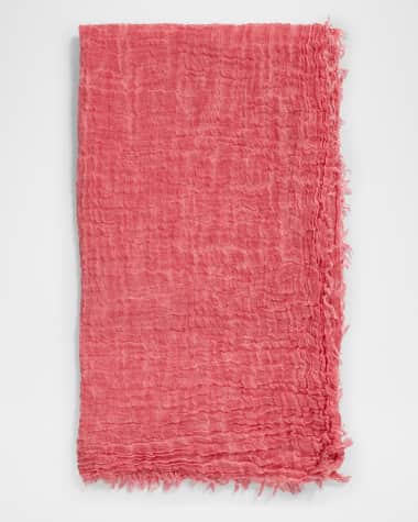 Eileen Fisher Fringe-Trim Wool Gauze Scarf