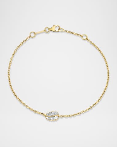 Anita Ko 18K Yellow Gold Small Palm Leaf Diamond Chain Bracelet
