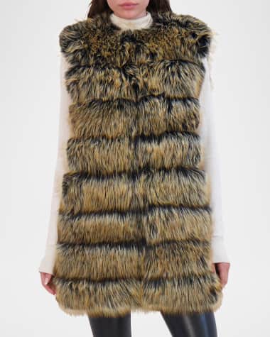 Theia Fox-Like Faux Fur Vest