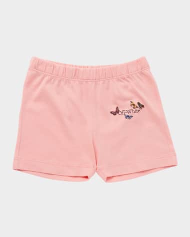 Off-White Girl's Bookish Butterfly Cotton Shorts, Size 3M-36M
