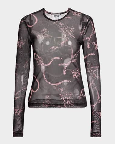 Moschino Jeans Floral Print Long-Sleeve Top
