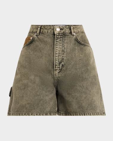 Moschino Jeans Vintage Washed Denim Workwear Shorts