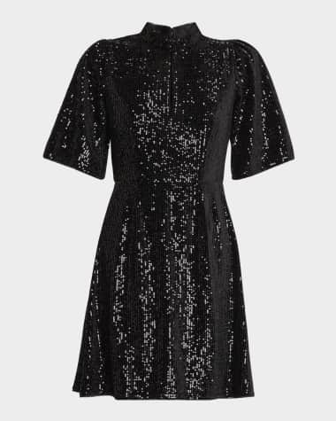 Johnny Was Eve Cutout Mock-Neck Sequin Mini Dress
