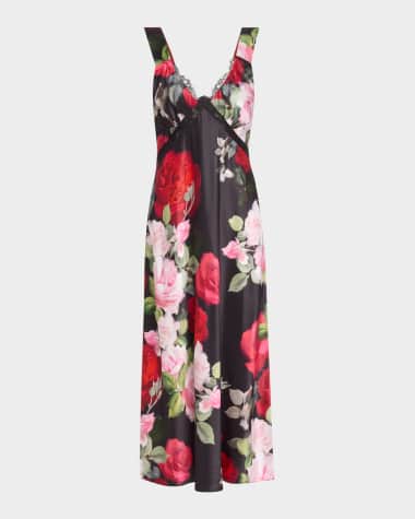 Johnny Was Joyelle Floral-Print Midi Slip Dress