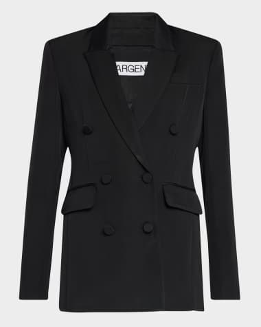 ARGENT Double-Breasted Viscose Twill Blazer