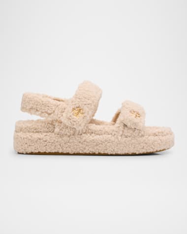 Tory Burch Kira Shearling Dual-Band Sport Sandals