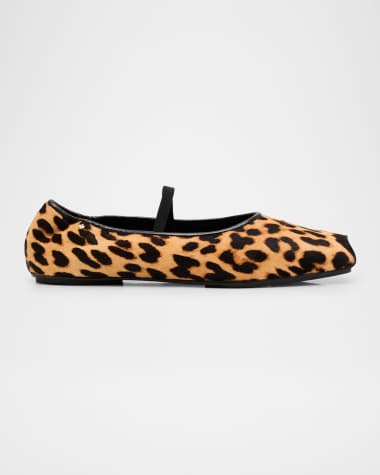 Tory Burch Runway Leopard Mary Jane Ballerina Flats