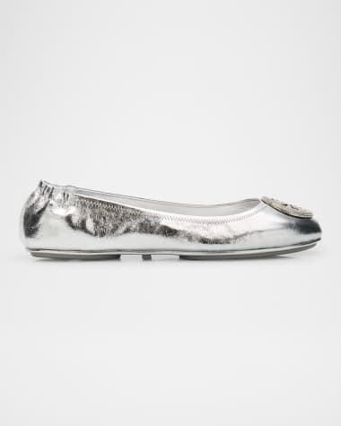Tory Burch Minnie Leather Logo Travel Ballerina Flats