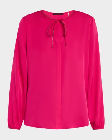Kobi Halperin Eliza Chain-Trim Silk Blouse