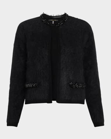 Kobi Halperin Madeline Fuzzy Bead-Trim Sweater