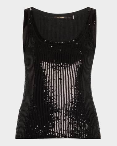Kobi Halperin Isla Sequin Scoop-Neck Wool Tank