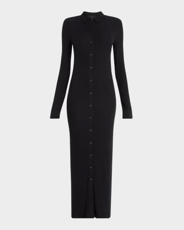 ATM Anthony Thomas Melillo Modal Rib Long-Sleeve Maxi Shirtdress