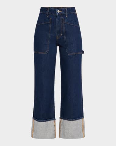 Veronica Beard Dylan High-Rise Straight Cuffed Jeans
