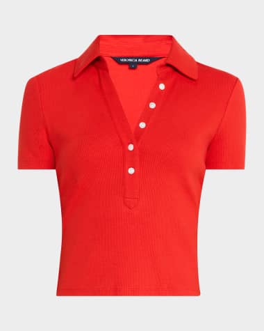Veronica Beard Kearney Short-Sleeve Polo Tee