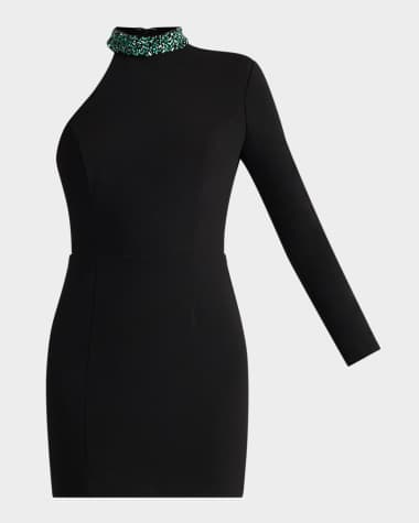 Zac Posen Wicked x Zac Posen Crystal Crepe Mini Dress