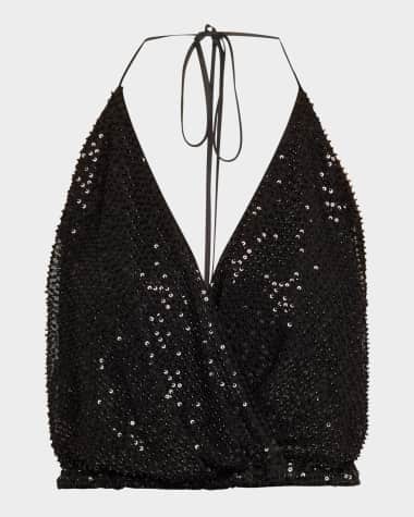 Ramy Brook Sullivan Sequined Halter Top