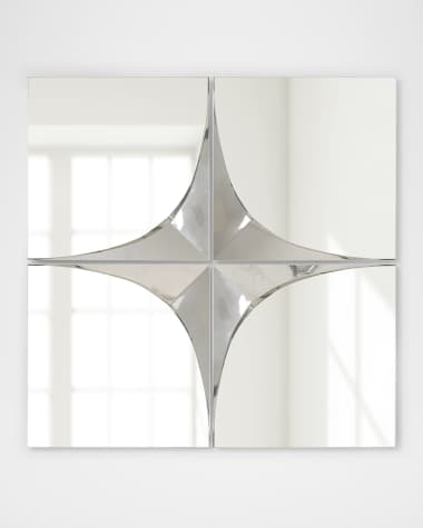 John-Richard Collection Silver Contour Wall Mirrors, Set of 4