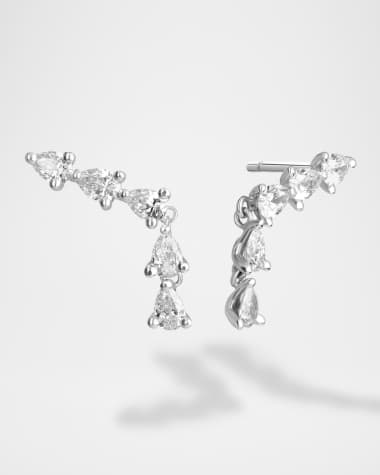 LANA 14K White Gold 5-Piece Linear Pear Diamond Dangle Earrings