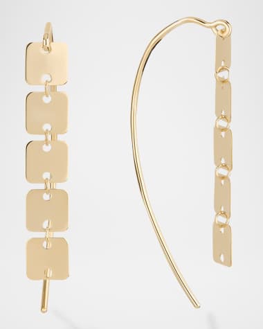LANA Laser Square Chain Dangle Hooked on Hoop Earrings