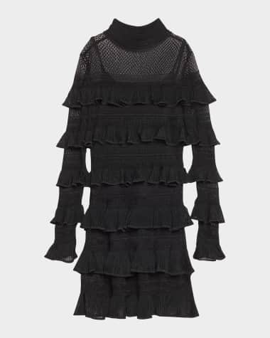 Zimmermann Crush High-Neck Frilled Mini Dress