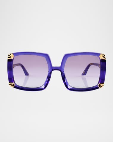 Anna-Karin Karlsson Strawberry Moon Square Acetate & Gold-Plated Steel Sunglasses