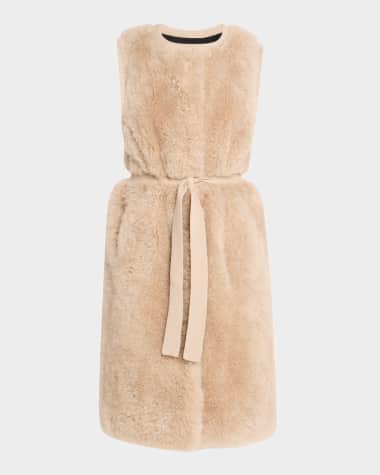 Yves Salomon Belted Lamb Shearling Vest