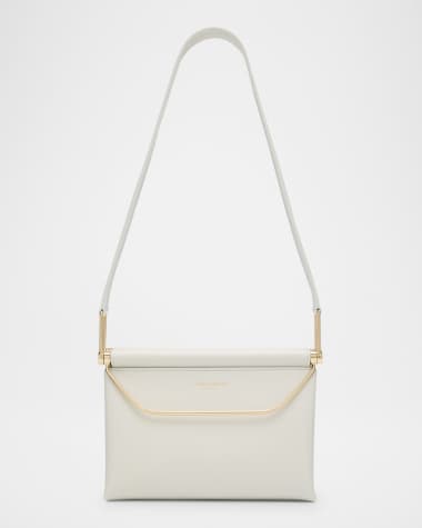 Giorgio Armani Avenue Small Polished Leather Shoulder Bag